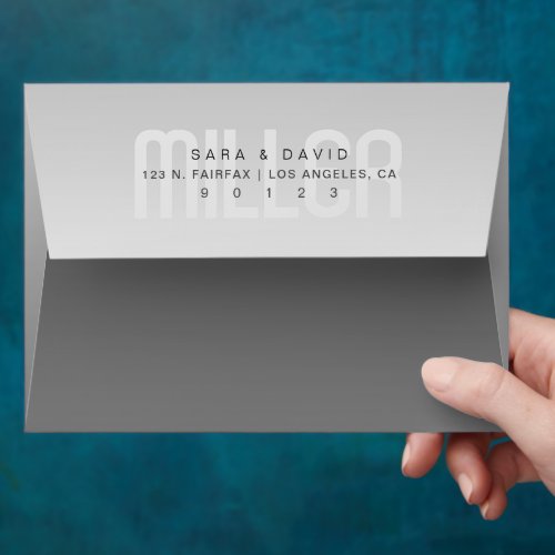 Fading Grey Ombre Return Address Envelope