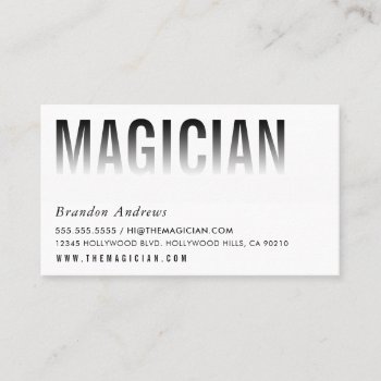 Fading Heading Text Minimalist Modern Bold Black Business Card by edgeplus at Zazzle