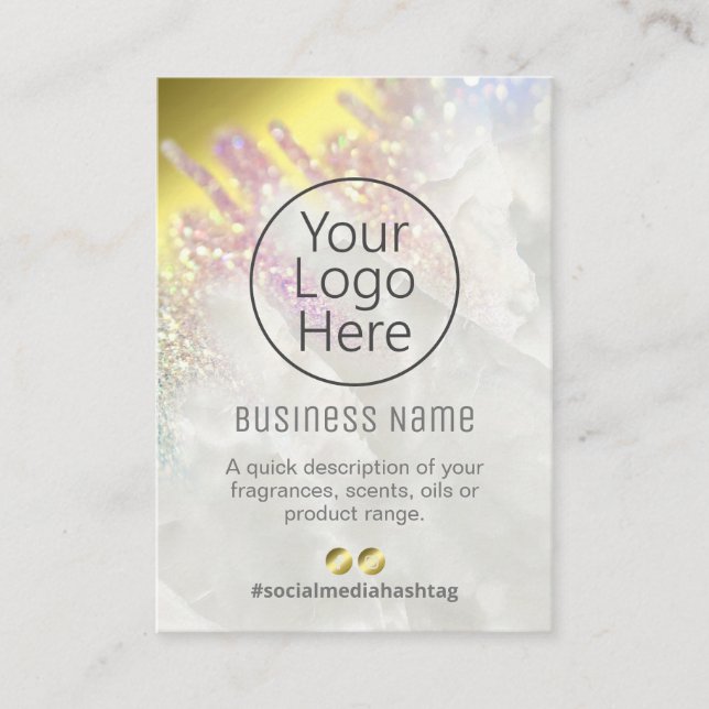 Fading Opal And Gold Fragrance List Business Card (Front)