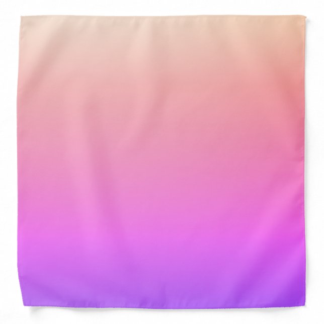 Fading Peach Pink & Purple Colorful Ombre Bandana (Front)