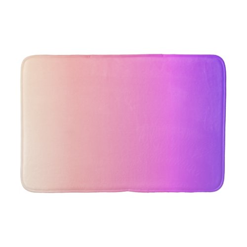 Fading Peach Pink  Purple Colorful Ombre Bath Mat