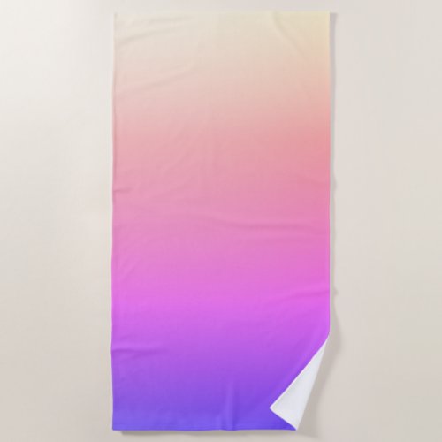 Fading Peach Pink  Purple Colorful Ombre Beach Towel