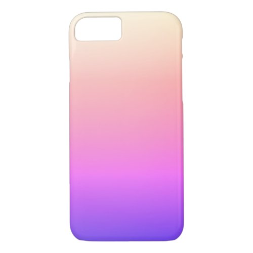 Fading Peach Pink  Purple Colorful Ombre iPhone 87 Case