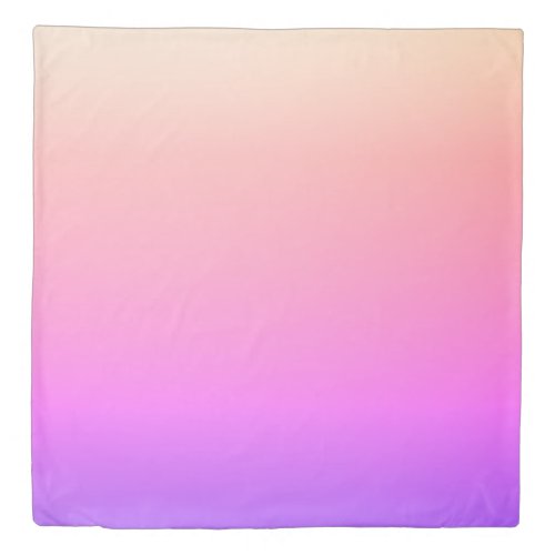Fading Peach Pink  Purple Colorful Ombre Duvet Cover