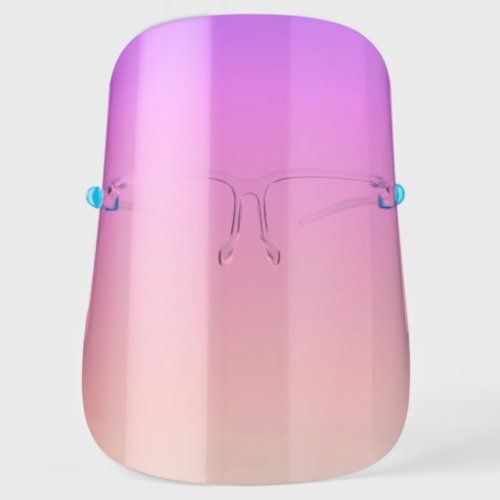 Fading Peach Pink  Purple Colorful Ombre Face Shield