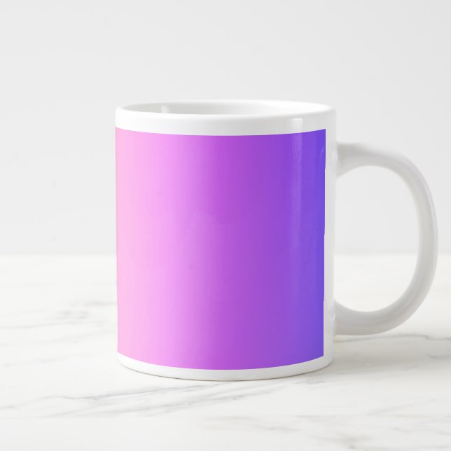 Fading Peach Pink & Purple Colorful Ombre Giant Coffee Mug (Right)