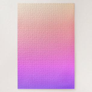 Fading Peach Pink & Purple Colorful Ombre Jigsaw Puzzle