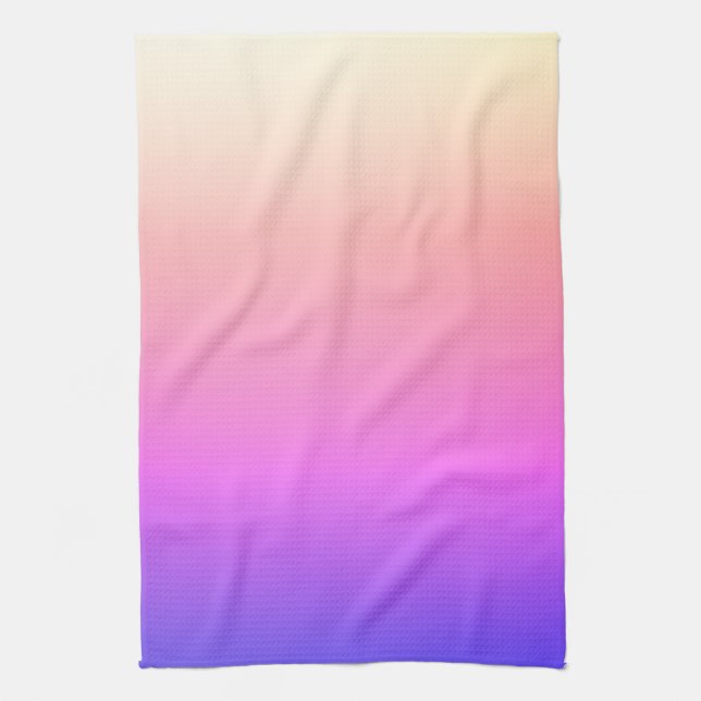 Fading Peach Pink & Purple Colorful Ombre Kitchen Towel (Vertical)