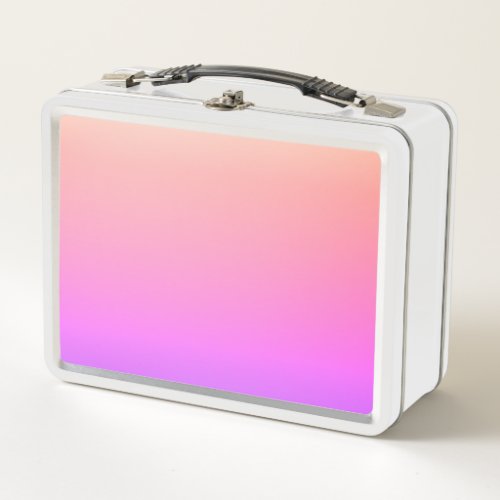 Fading Peach Pink  Purple Colorful Ombre Metal Lunch Box