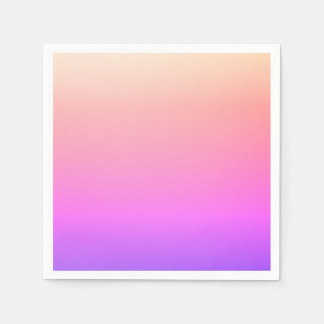 Fading Peach Pink & Purple Colorful Ombre Napkins (Front)