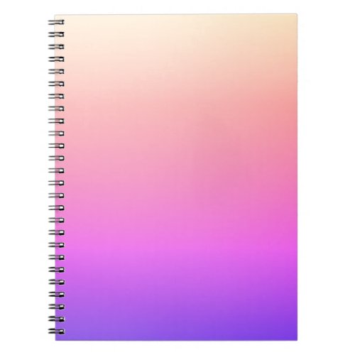 Fading Peach Pink  Purple Colorful Ombre Notebook