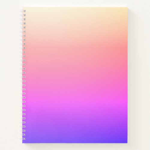 Fading Peach Pink  Purple Colorful Ombre Notebook
