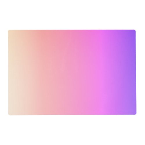 Fading Peach Pink  Purple Colorful Ombre Placemat