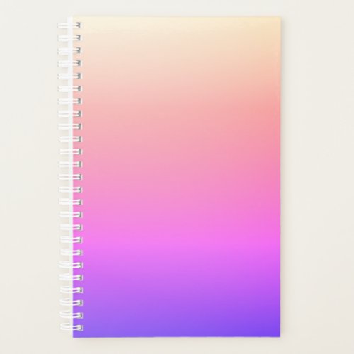 Fading Peach Pink  Purple Colorful Ombre Planner