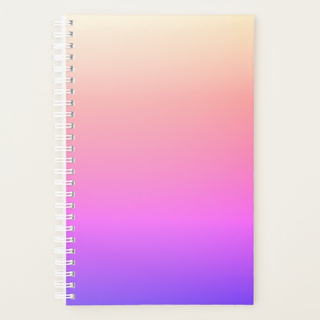 Fading Peach Pink & Purple Colorful Ombre Planner (Front)