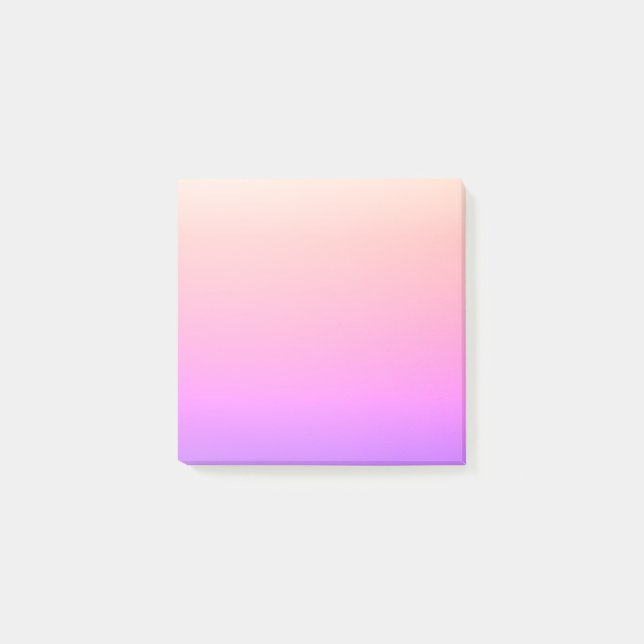 Fading Peach Pink & Purple Colorful Ombre Post-it Notes (Front)