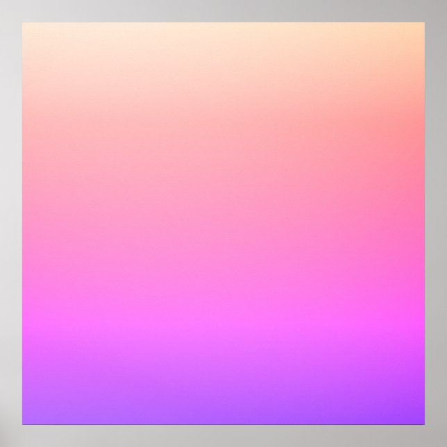 Fading Peach Pink & Purple Colorful Ombre Poster (Front)