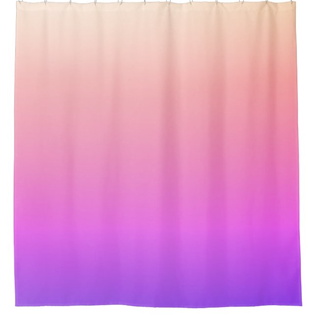 Fading Peach Pink & Purple Colorful Ombre Shower Curtain (Front)