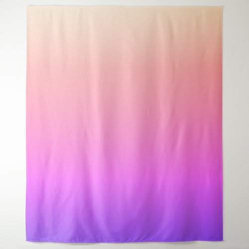 Fading Peach Pink  Purple Colorful Ombre Tapestry
