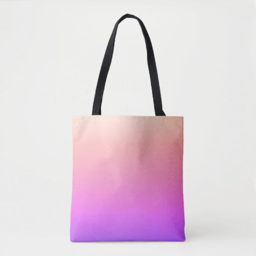 Fading Peach Pink  Purple Colorful Ombre Tote Bag