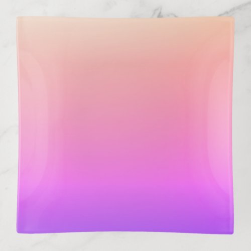 Fading Peach Pink  Purple Colorful Ombre Trinket Tray