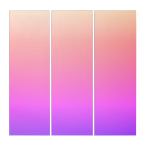 Fading Peach Pink  Purple Colorful Ombre Triptych
