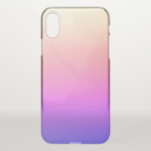 Fading Peach Pink  Purple Colorful Ombre iPhone X Case