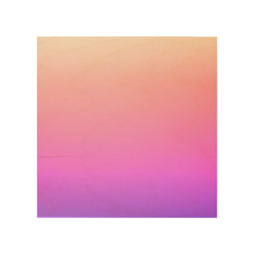 Fading Peach Pink  Purple Colorful Ombre Wood Wall Art