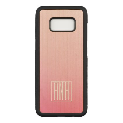 Fading Pinks Ombre Gradation &amp; Your Initials Carved Samsung Galaxy S8 Case
