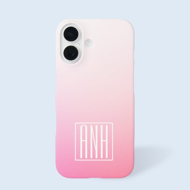 Fading Pinks Ombre Gradation & Your Initials Case-Mate iPhone Case (Creator Uploaded)