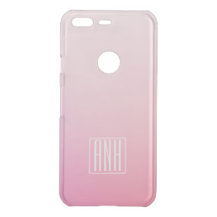 Fading Pinks Ombre Gradation & Your Initials Uncommon Google Pixel Case