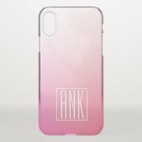 Fading Pinks Ombre Gradation  Your Initials iPhone XS Case