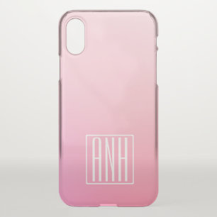 Fading Pinks Ombre Gradation & Your Initials iPhone X Case