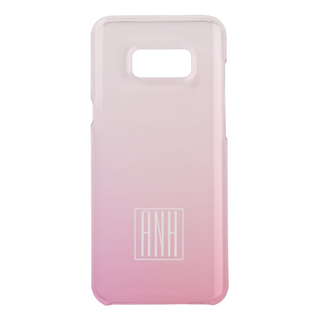 Fading Pinks Ombre Gradation & Your Initials Uncommon Samsung Galaxy Case (Back)