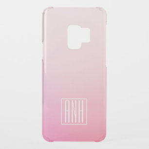 Fading Pinks Ombre Gradation & Your Initials Uncommon Samsung Galaxy S9 Case