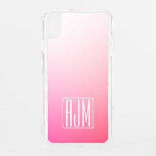 Fading Pinks Ombre Gradient & Your Initials iPhone XS Max Case