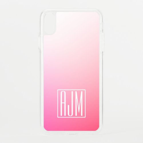 Fading Pinks Ombre Gradient  Your Initials iPhone XS Max Case