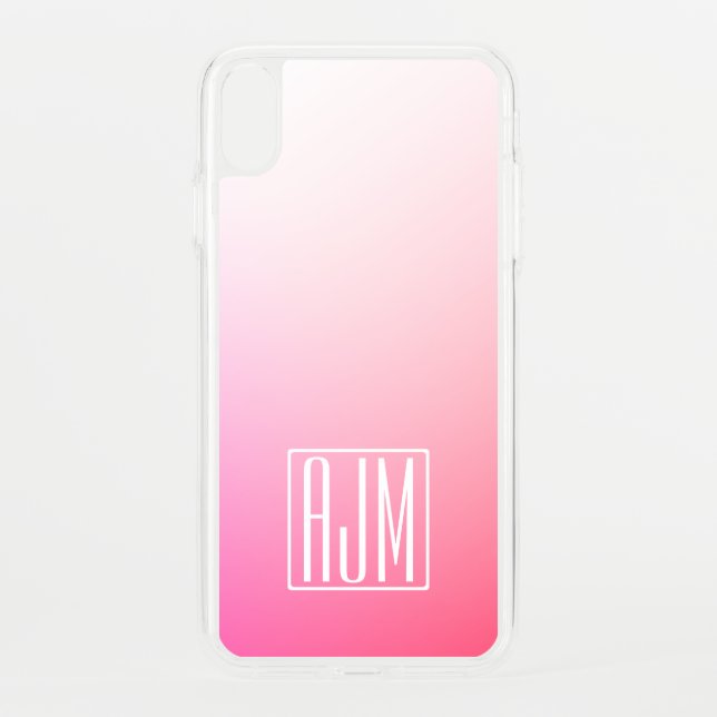 Fading Pinks Ombre Gradient & Your Initials Uncommon iPhone Case (Back)