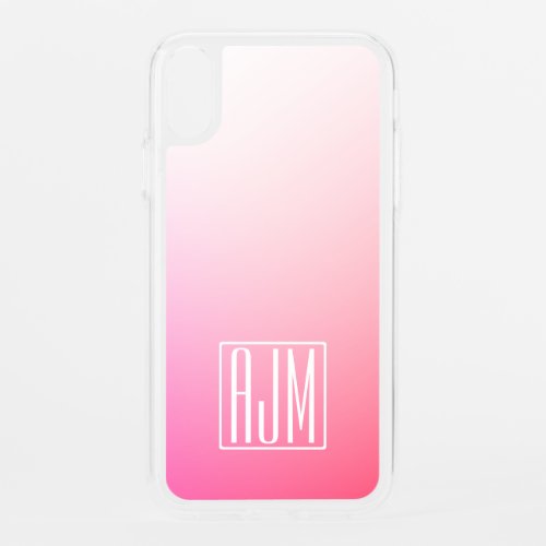 Fading Pinks Ombre Gradient  Your Initials iPhone XR Case