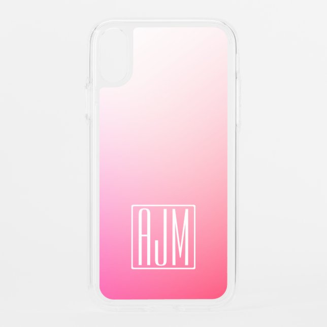 Fading Pinks Ombre Gradient & Your Initials Uncommon iPhone Case (Back)