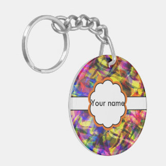 Fading shapes colorful abstract design keychain