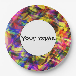 Fading shapes colorful abstract design paper plates