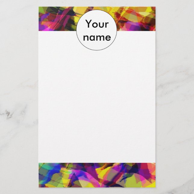 Fading shapes colorful abstract design stationery (Front)