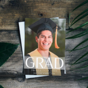 Fading Stripe GRAD High School Photo Class of  Announcement