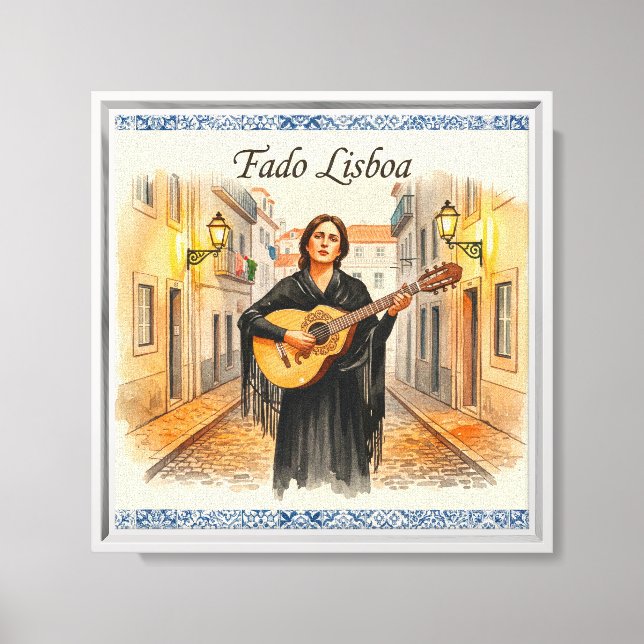 Fado Lisboa Canvas – Portuguese Azulejo Wall Art,  (Front)
