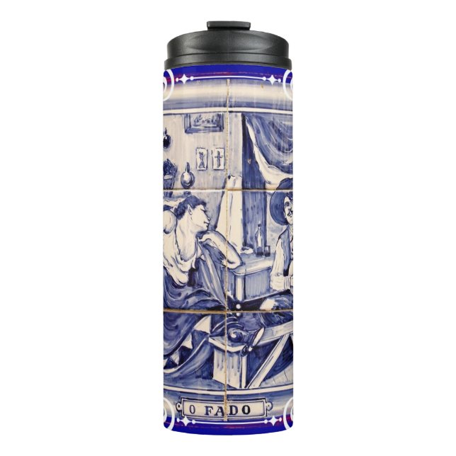 Fado, Portuguese folk art Thermal Tumbler (Front)