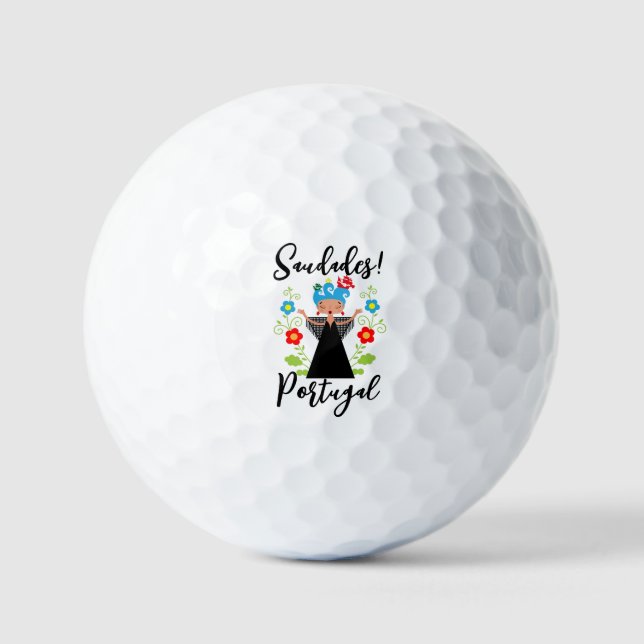 Fado woman singer with Portuguese caravel ships   Golf Balls (Front)