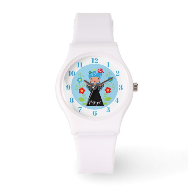 Fado woman singer with Portuguese caravel ships    Watch (Front)