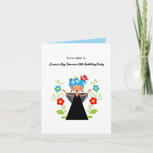Fado woman singer with ships Birthday Party Invitation