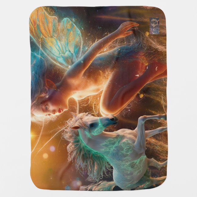 Fae and Horse Baby Blanket (Front)